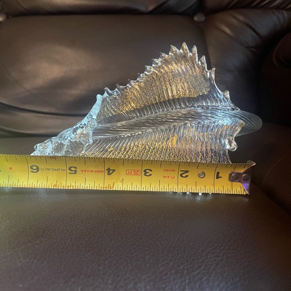 Murano glass gold speckled replacement chandelier leaf